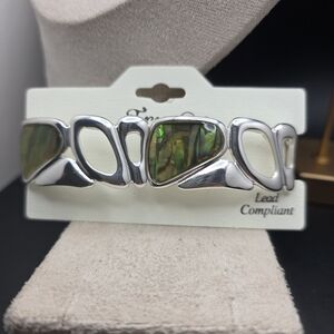 Silver and Green Bracelet (590)